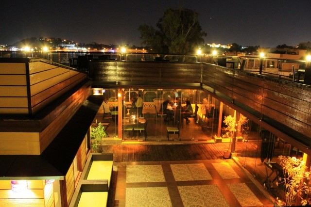 The Two level deck restaurant is built with eco-friendly materials.