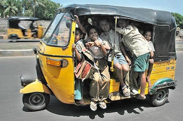 overloaded auto rickshaws