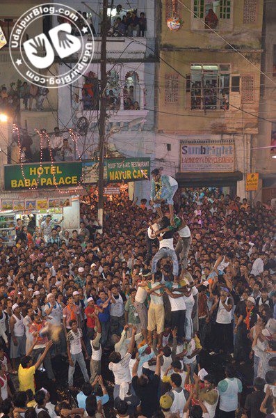 Dahi handi at jagdish chowk