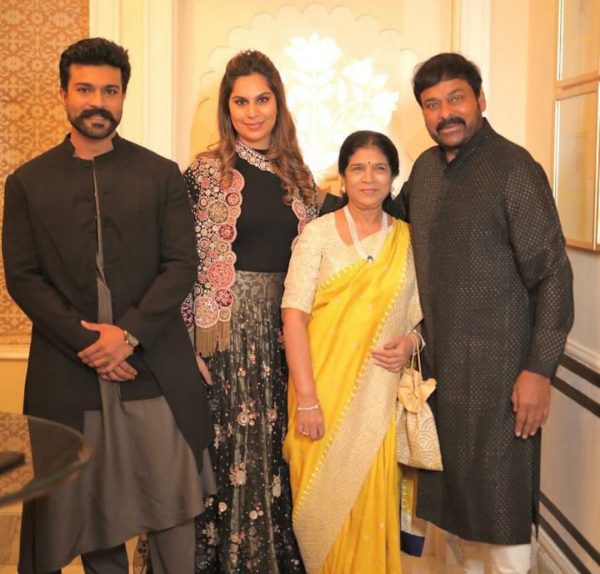 Ram Charan Family for destination wedding in Udaipur